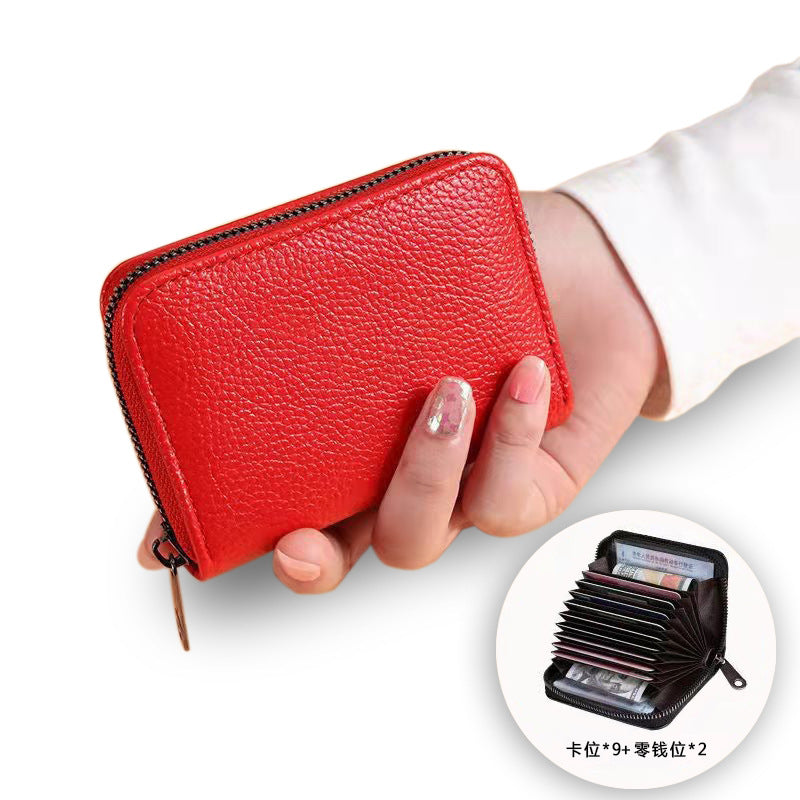 Wholesale Anti-demaxing lychee pattern card holder